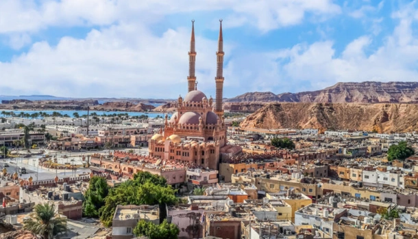 A panoramic view of a Middle Eastern city